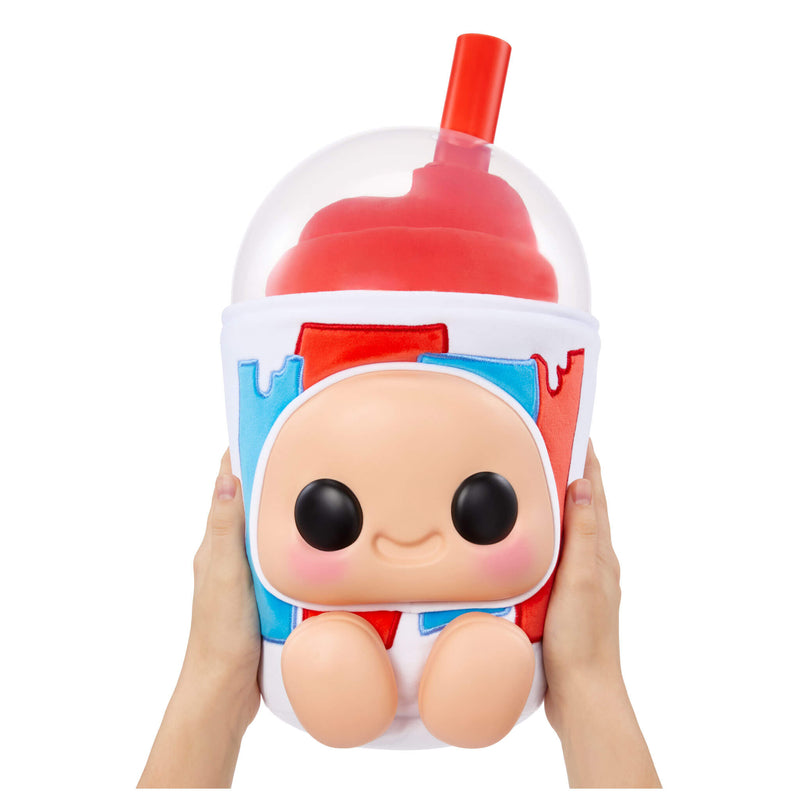 Hands holding Large Icee on a white background