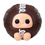 Chocolate Hostess cupcake with white swirl down center on a white background.