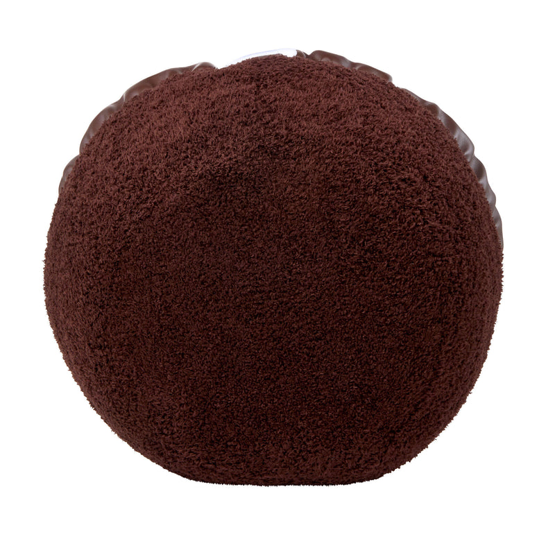 Fluffy looking chocolate back side on a white background.