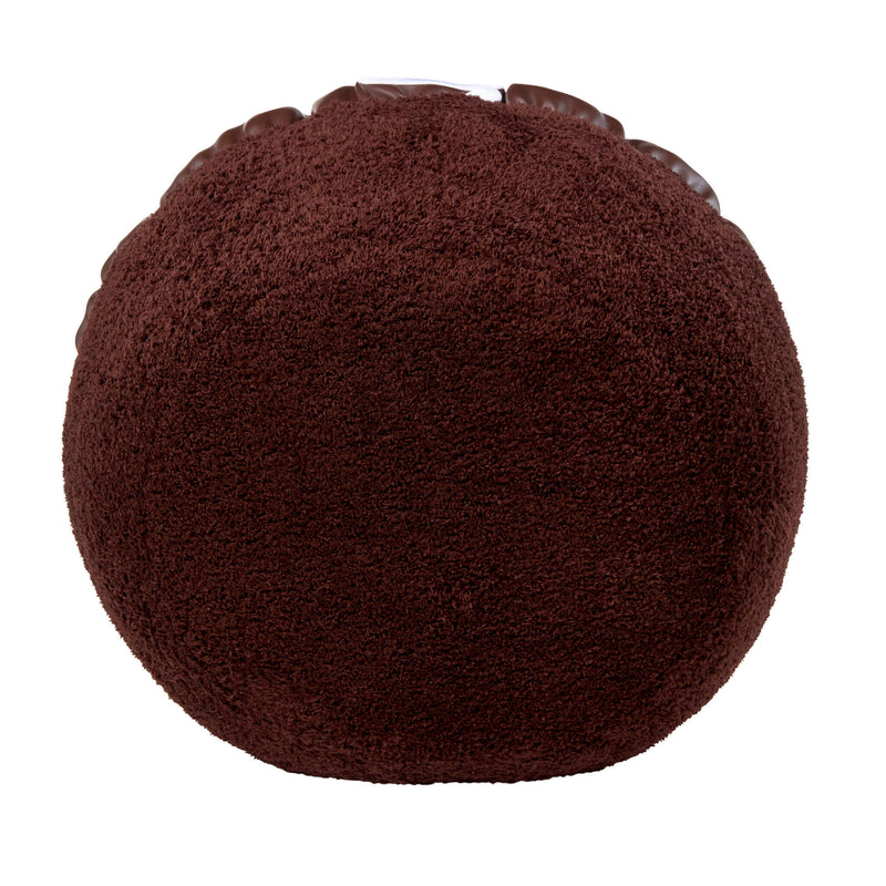 Fluffy looking chocolate on the back side on a white background.
