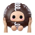 Hands holding Extra Large Hostess Cupcake on a white background