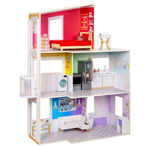 Rainbow High Townhouse- 3-Story Wood Dollhouse Playset - shop.mgae.com