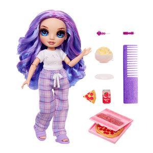 Rainbow High Jr High PJ Party Violet (Purple) 9” Posable Doll in Adorable Pajamas - shop.mgae.com