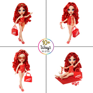 Rainbow High Swim & Style Ruby (Red) 11” Doll with Shimmery Wrap - shop.mgae.com