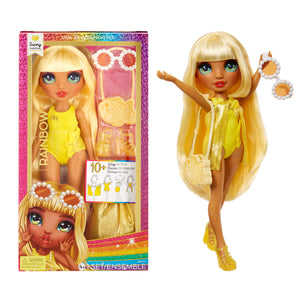 Rainbow High Swim & Style Sunny (Yellow) 11” Doll with Shimmery Wrap - shop.mgae.com