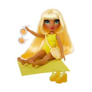 Rainbow High Swim & Style Sunny (Yellow) 11” Doll with Shimmery Wrap - shop.mgae.com