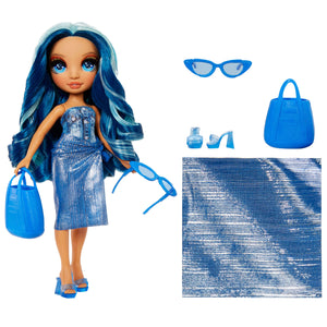 Rainbow High Swim & Style Skyler (Blue) 11” Doll with Shimmery Wrap - shop.mgae.com