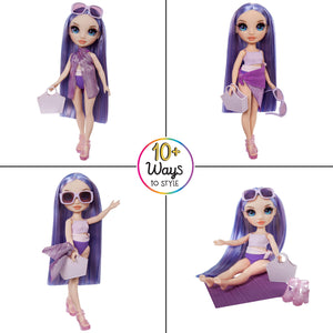 Rainbow High Swim & Style Violet (Purple) 11” Doll with Shimmery Wrap - shop.mgae.com