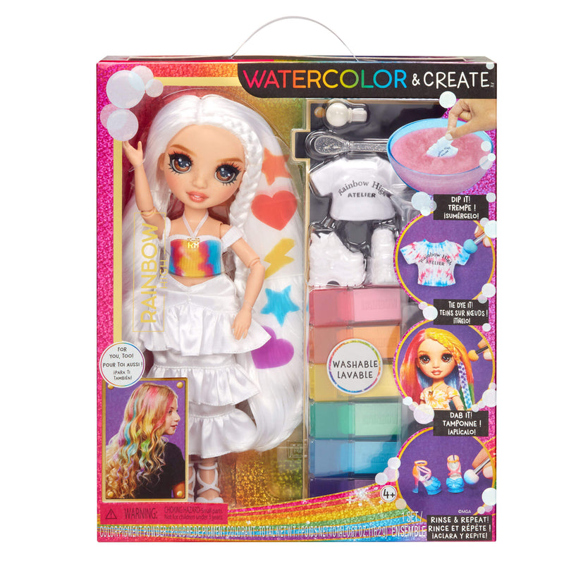 Rainbow High Watercolor & Create Fashion DIY Doll, Brown Eyes in package