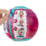 Opening toy mermaid ball along dotted lines