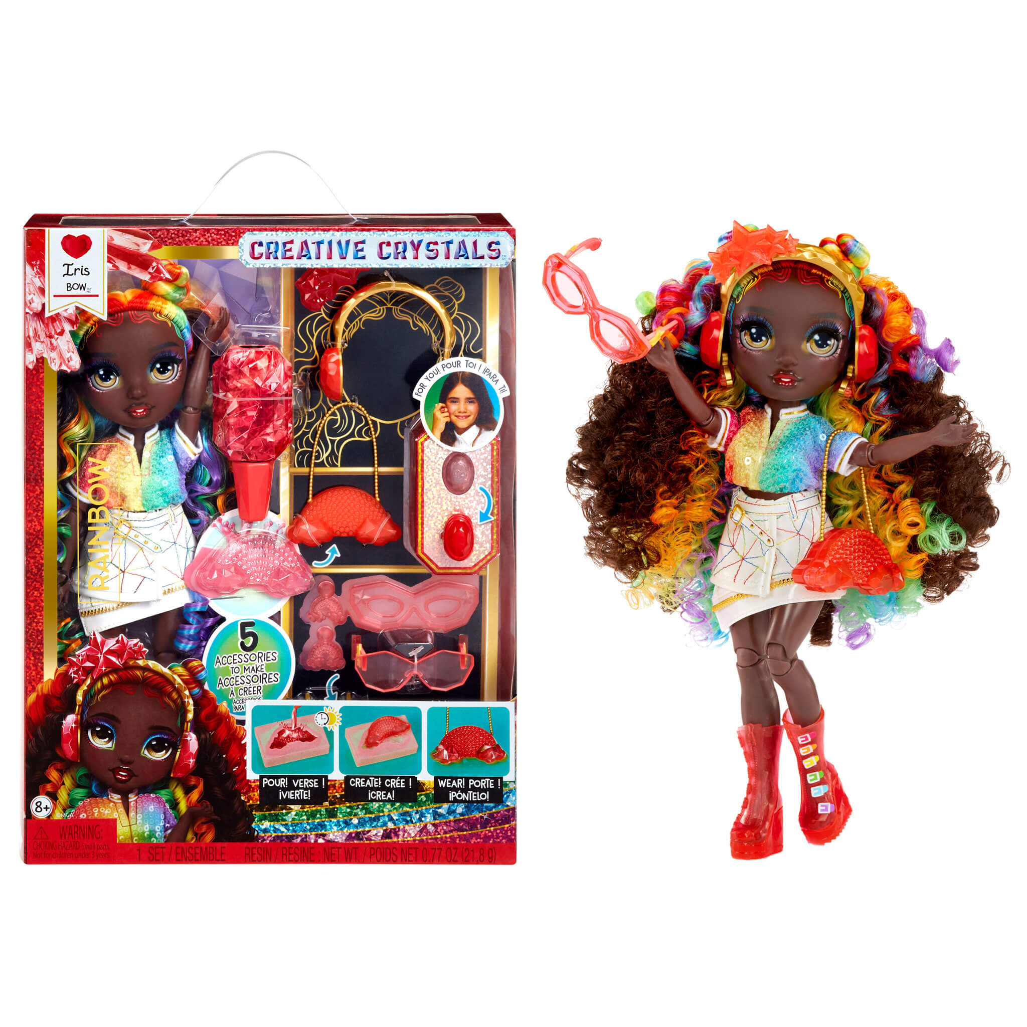 Rainbow High Creative Crystals Iris Doll with DIY Crystal Kit