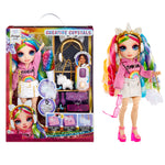 Amaya standing next to packaging