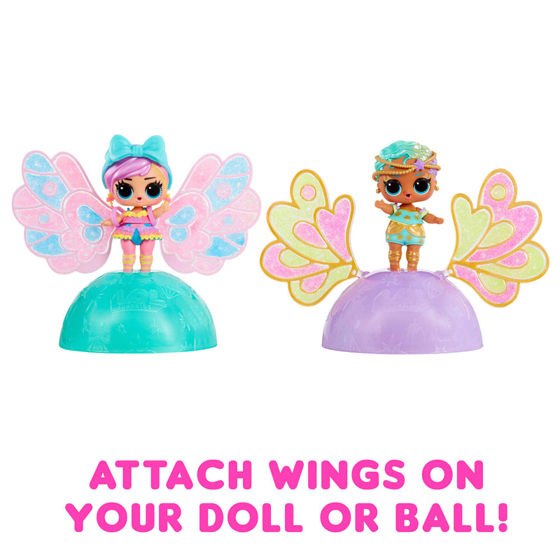 Attach wings to doll or ball