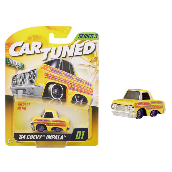 1964 Chevy Impala Lowrider Diecast - CarTuned Series 3 Yellow