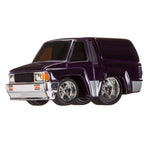 Model of a purple SUV on a white background