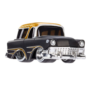  Classic Chevy Nomad car with a black and gold design on a white background