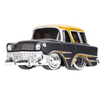 Classic  Chevy Nomad car with a yellow roof on a white background
