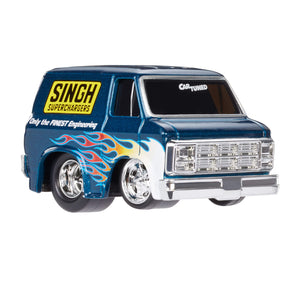 GMC Vandura van with 'Singh Superchargers' branding on a white background