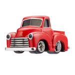 Red vintage truck on a white background