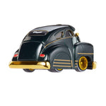 Black and gold car on a white background