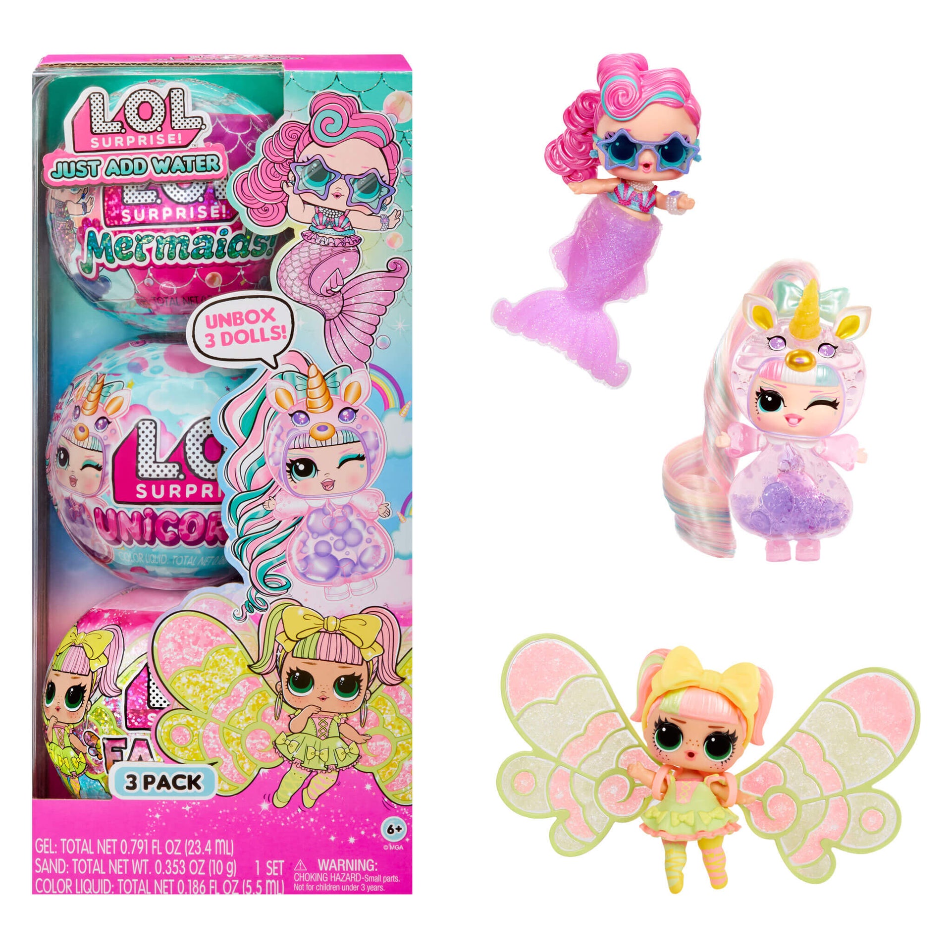 LOL Surprise Tots Just Add Water 3-Pack with Make-Your-Own