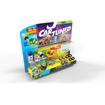 Toy car customization set packaging with colorful design on a white background