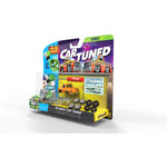 Toy car packaging with 'Car Tuned' branding on a white background