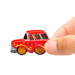 Putting  flame decal on side of the red car 