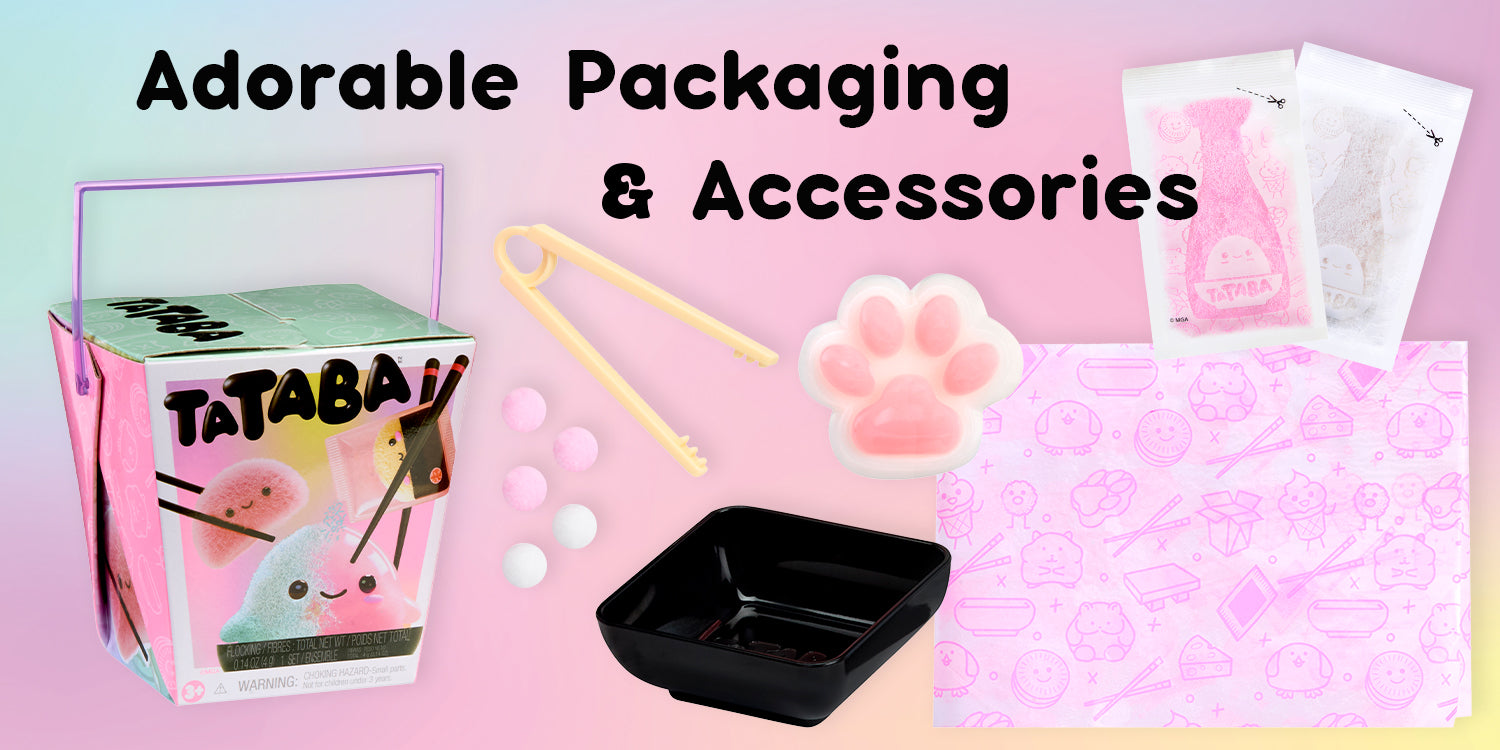 TATABA! packaging with accessories on a pink background