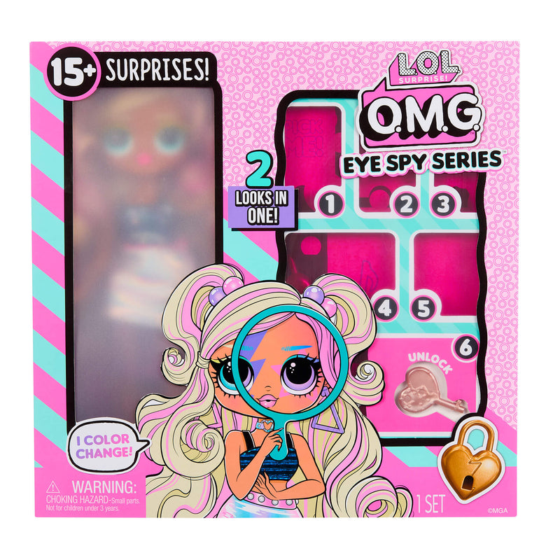 LOL OMG Eye Spy Series packaging with character and product details 