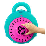 Turquoise and pink surprise box with a lock design