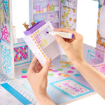 Decorating sink with a dollhouse in the background