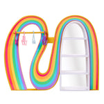 Colorful rainbow-shaped closet
