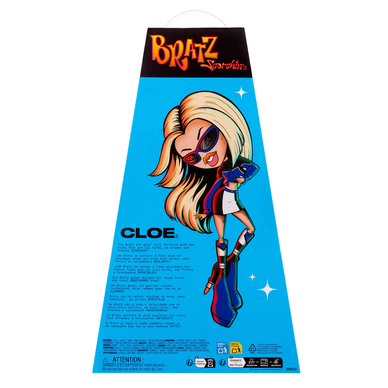 back of packaging for Cloe Scorchin doll