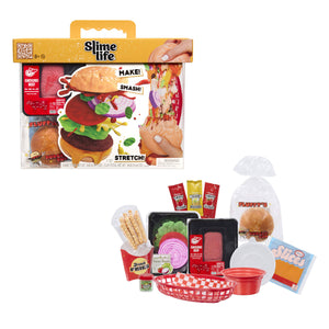 Slime Life Cheeseburger DIY Slime Kit in and out of packaging
