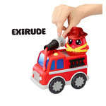 fire truck with a character on top