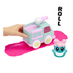 Toy ice cream truck rolling out dough