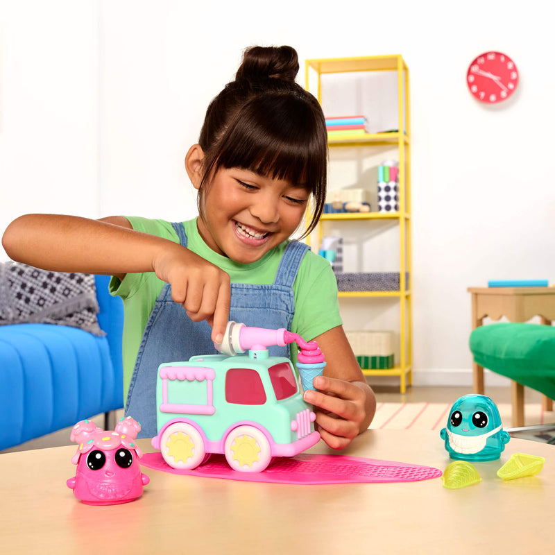 Girl playing with the DohKins Ice Cream Truck