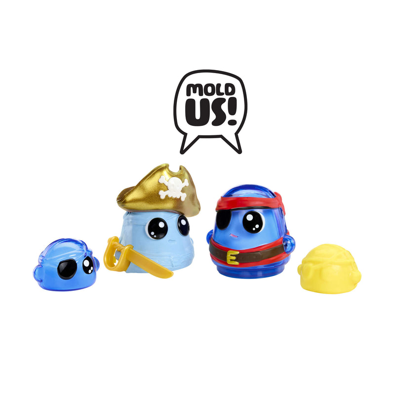 Figures with pirate and explorer costumes with 'Mold Us!' text