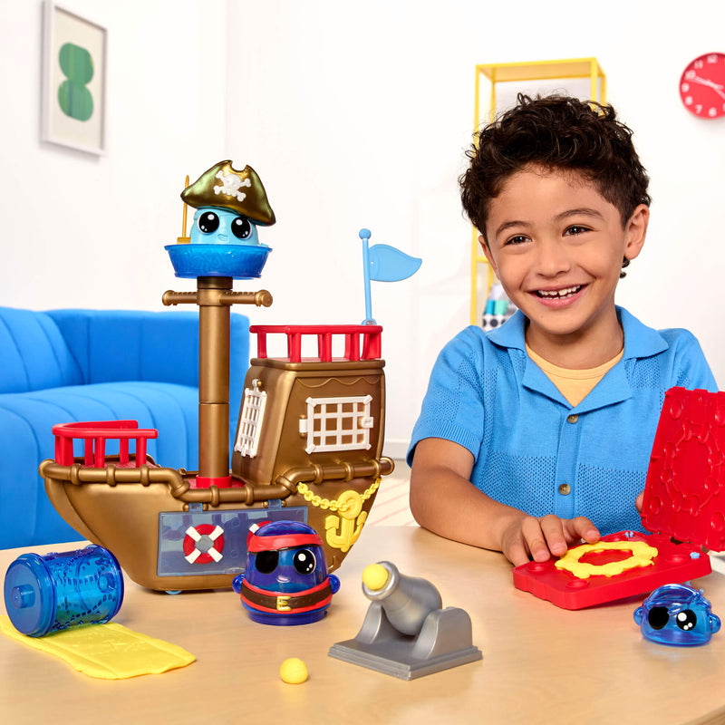 Boy playing with the DohKins Pirate Ship