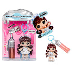 Yummy Land lip gloss set with keychain and packaging on a white background
