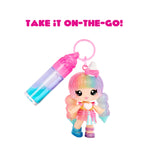 Colorful toy with a keychain and bottle, featuring text 'Take it on-the-go!'.
