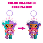 Toy character with color-changing feature in cold water on a white background