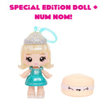Special edition Num Nom doll with a macaron-shaped accessory on a white background