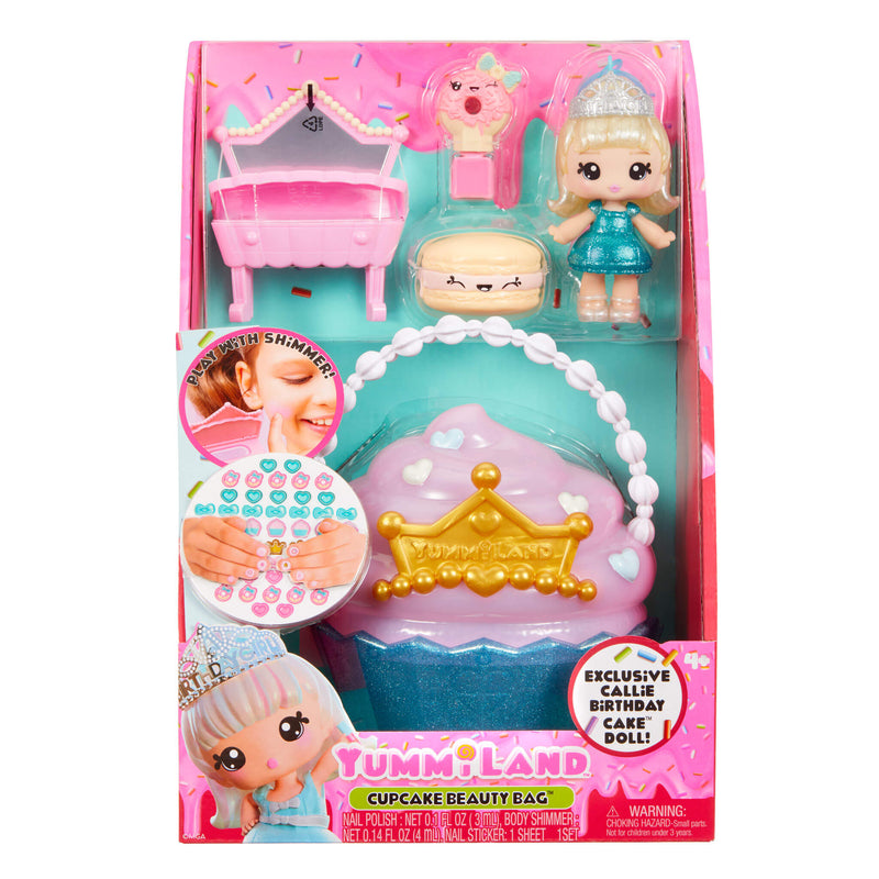 Yumm Land cupcake beauty bag with dolls and accessories in packaging