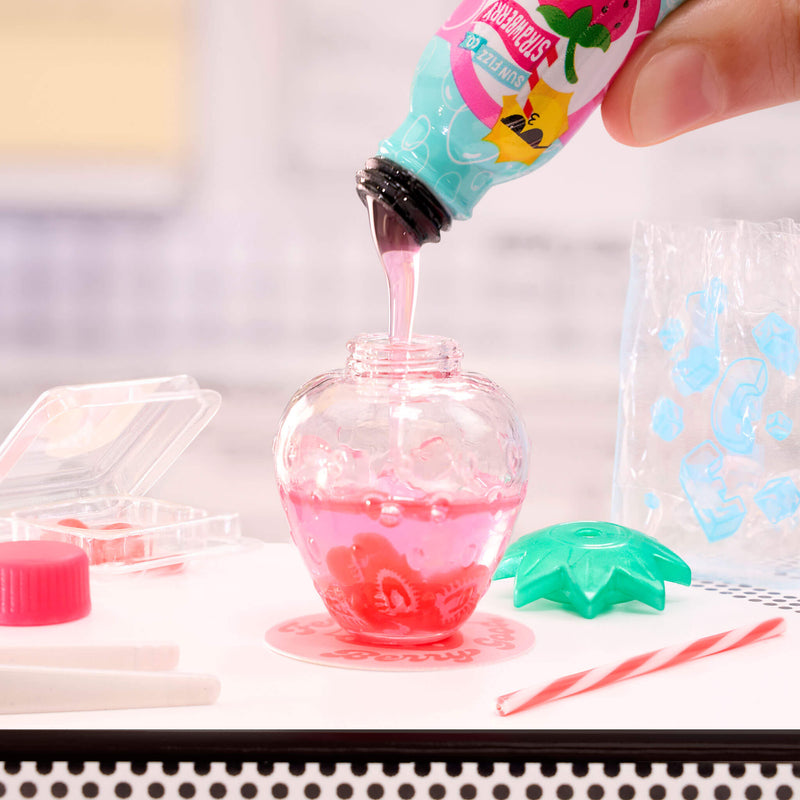 pouring resin into a jar