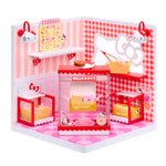 Hello Kitty-themed miniature play  set with checkered and striped design.