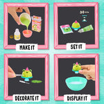 Four instructional squares - MAKE IT - SET IT - DECORATE IT - DISPLAY IT.