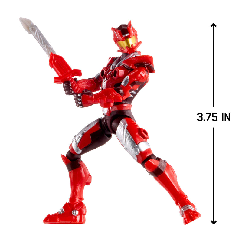 Red action figure with a sword, standing on a white background with measurement label.