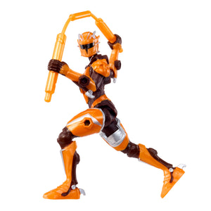 Action figure with orange and brown color scheme on a white background